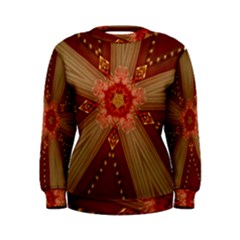 Red Star Ribbon Elegant Kaleidoscopic Design Women s Sweatshirt by yoursparklingshop