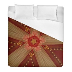 Red Star Ribbon Elegant Kaleidoscopic Design Duvet Cover (full/ Double Size) by yoursparklingshop