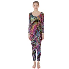 Funny Colorful Yarn Pattern Long Sleeve Catsuit by yoursparklingshop