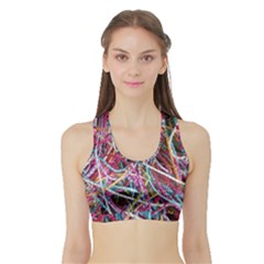 Funny Colorful Yarn Pattern Sports Bra With Border by yoursparklingshop