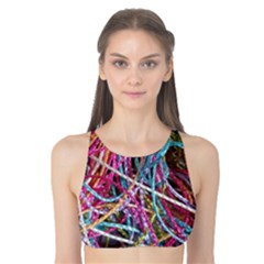 Funny Colorful Yarn Pattern Tank Bikini Top by yoursparklingshop