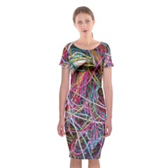 Funny Colorful Yarn Pattern Classic Short Sleeve Midi Dress by yoursparklingshop