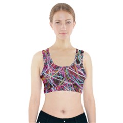 Funny Colorful Yarn Pattern Sports Bra With Pocket by yoursparklingshop