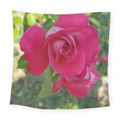 Romantic Red Rose Photography Square Tapestry (large) by yoursparklingshop