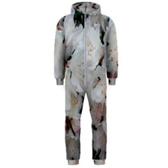 Floral Design White Flowers Photography Hooded Jumpsuit (men)  by yoursparklingshop