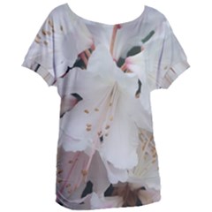 Floral Design White Flowers Photography Women s Oversized Tee by yoursparklingshop