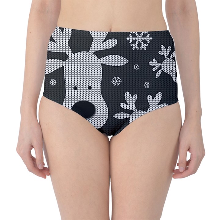 Cute Reindeer  High-Waist Bikini Bottoms