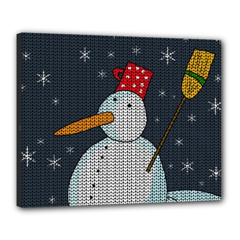 Snowman Canvas 20  X 16  by Valentinaart