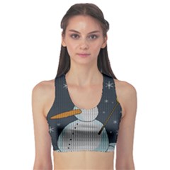 Snowman Sports Bra by Valentinaart