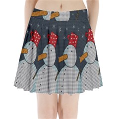 Snowman Pleated Mini Skirt by Valentinaart