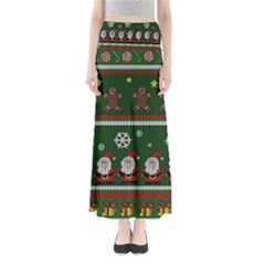 Ugly Christmas Sweater Full Length Maxi Skirt by Valentinaart