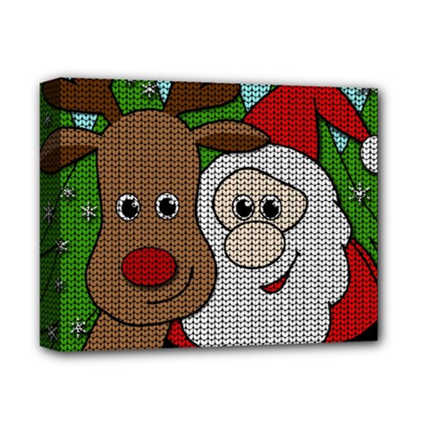 Santa And Rudolph Selfie  Deluxe Canvas 14  X 11  by Valentinaart