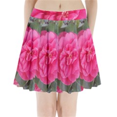 Pink Flower Japanese Tea Rose Floral Design Pleated Mini Skirt by yoursparklingshop