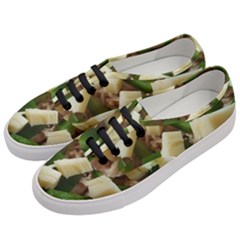 Cheese And Peppers Green Yellow Funny Design Women s Classic Low Top Sneakers by yoursparklingshop