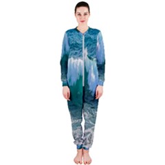 Awesome Wave Ocean Photography Onepiece Jumpsuit (ladies)  by yoursparklingshop