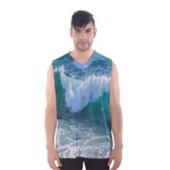 Awesome Wave Ocean Photography Men s Basketball Tank Top by yoursparklingshop