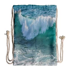 Awesome Wave Ocean Photography Drawstring Bag (large) by yoursparklingshop