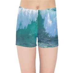 Awesome Wave Ocean Photography Kids Sports Shorts by yoursparklingshop