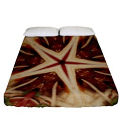 Spaghetti Italian Pasta Kaleidoscope Funny Food Star Design Fitted Sheet (california King Size) by yoursparklingshop