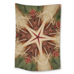 Spaghetti Italian Pasta Kaleidoscope Funny Food Star Design Large Tapestry by yoursparklingshop