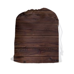 Rustic Dark Brown Wood Wooden Fence Background Elegant Drawstring Pouches (xxl) by yoursparklingshop