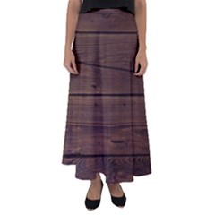 Rustic Dark Brown Wood Wooden Fence Background Elegant Flared Maxi Skirt by yoursparklingshop