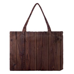 Rustic Dark Brown Wood Wooden Fence Background Elegant Natural Country Style Medium Tote Bag by yoursparklingshop