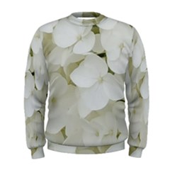 Hydrangea Flowers Blossom White Floral Elegant Bridal Chic Men s Sweatshirt by yoursparklingshop