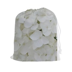 Hydrangea Flowers Blossom White Floral Elegant Bridal Chic Drawstring Pouches (xxl) by yoursparklingshop