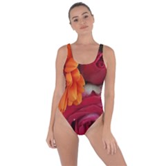 Floral Photography Orange Red Rose Daisy Elegant Flowers Bouquet Bring Sexy Back Swimsuit