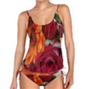 Floral Photography Orange Red Rose Daisy Elegant Flowers Bouquet Tankini Set View1