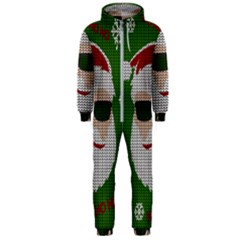 Ugly Christmas Sweater Hooded Jumpsuit (men)  by Valentinaart