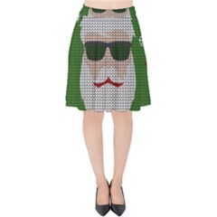 Ugly Christmas Sweater Velvet High Waist Skirt by Valentinaart