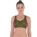 Feathers And Gold In The Sea Breeze For Peace Cross String Back Sports Bra View1