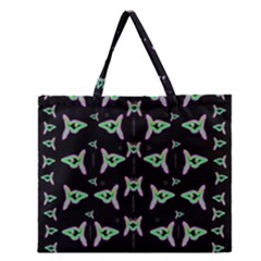 Fishes Talking About Love And Stuff Zipper Large Tote Bag by pepitasart