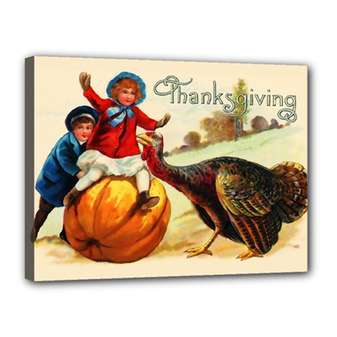 Vintage Thanksgiving Canvas 16  X 12  by Valentinaart