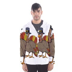 Thanksgiving Turkey  Hooded Wind Breaker (men) by Valentinaart