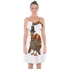 Thanksgiving Turkey  Ruffle Detail Chiffon Dress by Valentinaart