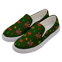 Thanksgiving Turkey  Men s Canvas Slip Ons by Valentinaart