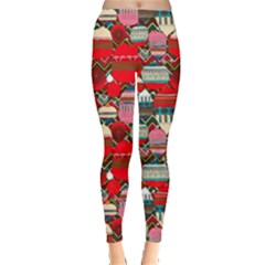 Red Ugly Christmas Winter Leggings 