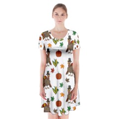 Thanksgiving turkey  Short Sleeve V-neck Flare Dress