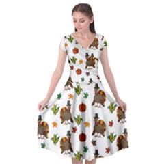 Thanksgiving turkey  Cap Sleeve Wrap Front Dress