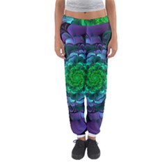 Beautiful Purple & Green Aeonium Arboreum Zwartkop Women s Jogger Sweatpants by jayaprime