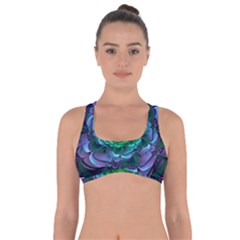 Beautiful Purple & Green Aeonium Arboreum Zwartkop Got No Strings Sports Bra by jayaprime