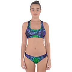 Beautiful Purple & Green Aeonium Arboreum Zwartkop Cross Back Hipster Bikini Set by jayaprime