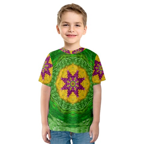 Feathers In The Sunshine Mandala Kids  Sport Mesh Tee by pepitasart