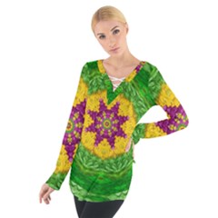 Feathers In The Sunshine Mandala Tie Up Tee by pepitasart