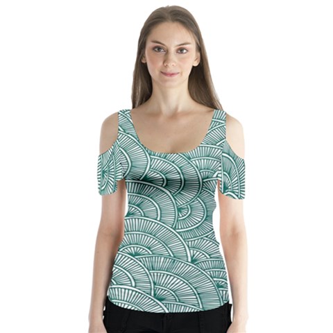 Design Art Wesley Fontes Butterfly Sleeve Cutout Tee  by wesleystores