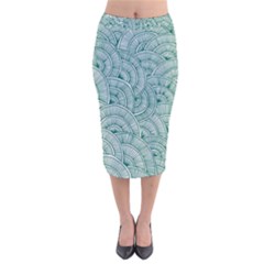 Design Art Wesley Fontes Velvet Midi Pencil Skirt