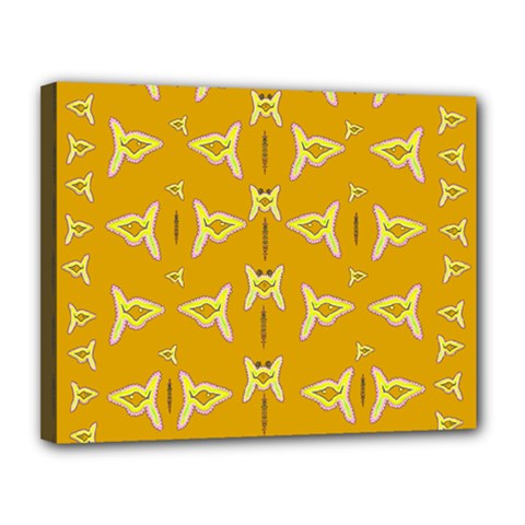 Fishes Talking About Love And   Yellow Stuff Canvas 14  X 11  by pepitasart